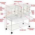 thumbnail image 2 of 1/2/3-Combo Stacker Center Divided Breeder Breeding Bird Flight Double Rolling Cage for Aviaries Canaries Cockatiels Lovebirds Finches Budgies Small Parrots, 2 of 7