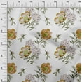 thumbnail image 2 of oneOone Cotton Poplin Dark Beige Fabric Flower & Leaves Watercolor Craft Projects Decor Fabric Printed By The Yard 42 Inch Wide, 2 of 4