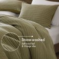 thumbnail image 6 of King Size Bed In A Bag, 3PCS King/Cal King Waffle Washed Duvet Set, Green Cotton Bedding Set,Cotton Bed Sheet Set, Household Supplies & Décor Bedding Bedding Sets, 6 of 21