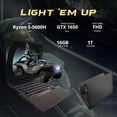 thumbnail image 3 of Lenovo IdeaPad Gaming 3 15.6" FHD 120Hz Laptop, AMD Ryzen 5 5600H, NVIDIA GeForce GTX 1650 4GB DDR6, 16GB RAM, 1TB SSD, Backlit Keyboard, Black, Win 11 Pro, 128GB Hotface Extension Set, 3 of 10