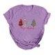 thumbnail image 1 of Gibobby Camisas de Navidad para mujer Camiseta de Navidad para mujer, camisetas gráficas divertidas, camisetas informales de manga corta para fiesta(Morado,XG), 1 of 5