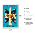 thumbnail image 2 of Paris France - Parisian Landmarks - Vintage Airline Travel Poster by E. Lancaster (direction Jean Carlu) c.1956 - Master Art Print (Unframed) 12in x 18in, 2 of 4