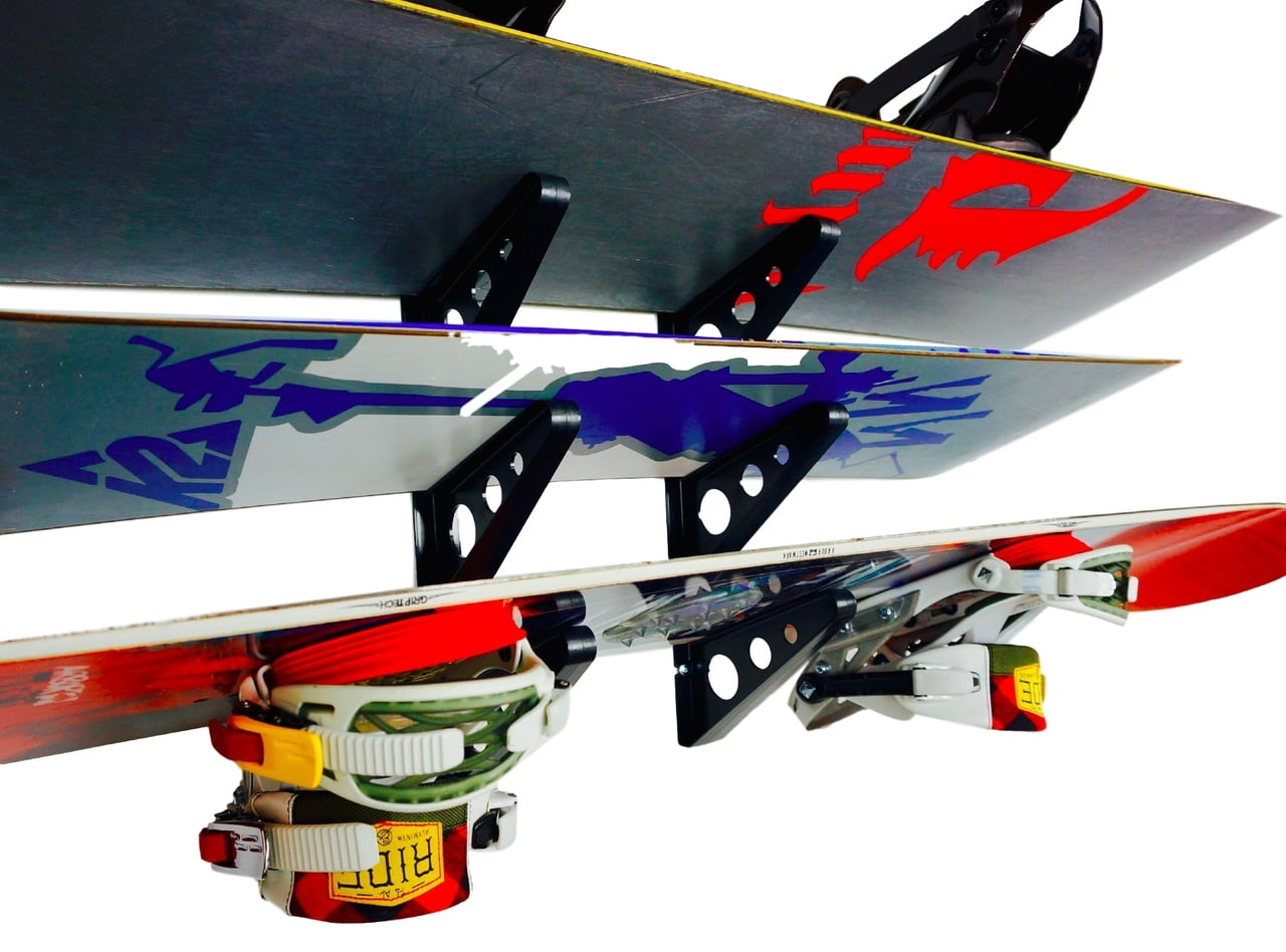 Snowboard Wall Storage Rack, Triple Snowboard Storage, ABS Plastic