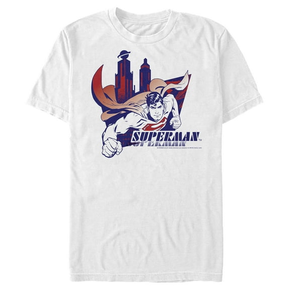 Men's Superman City's Hero Graphic Tee White Small