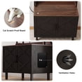 thumbnail image 5 of ROGALIS 55'' Cat Litter Box Enclosure with 2 Shelves and Charging Sockets, Wooden Cat House Hidden Litter Box Furniture, Large Indoor Cabinet for Livingroom and Entryway, Black, 5 of 7