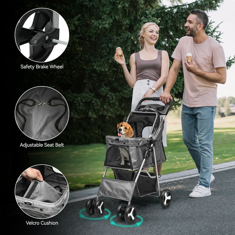 Dextrus Foldable Pet Stroller for Small/Medium Dogs, Cats