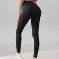 thumbnail image 3 of Women Yoga Pants High Waist Leggings Solid Color Compression Elastic Butt-lifted Seamless Flared Hem Tummy Control Gym Dance Studio Sports Trousers, 3 of 8