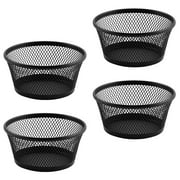Container Desktop Stand 4 Pcs Office Supply Mesh Dispenser for Paper Clip Stationery Storage Box Iron