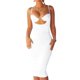 thumbnail image 3 of Vestido largo de satén para mujer Vestido largo de tirantes finos con espalda descubierta Fiesta de Abanopi Blanco/L, 3 of 7