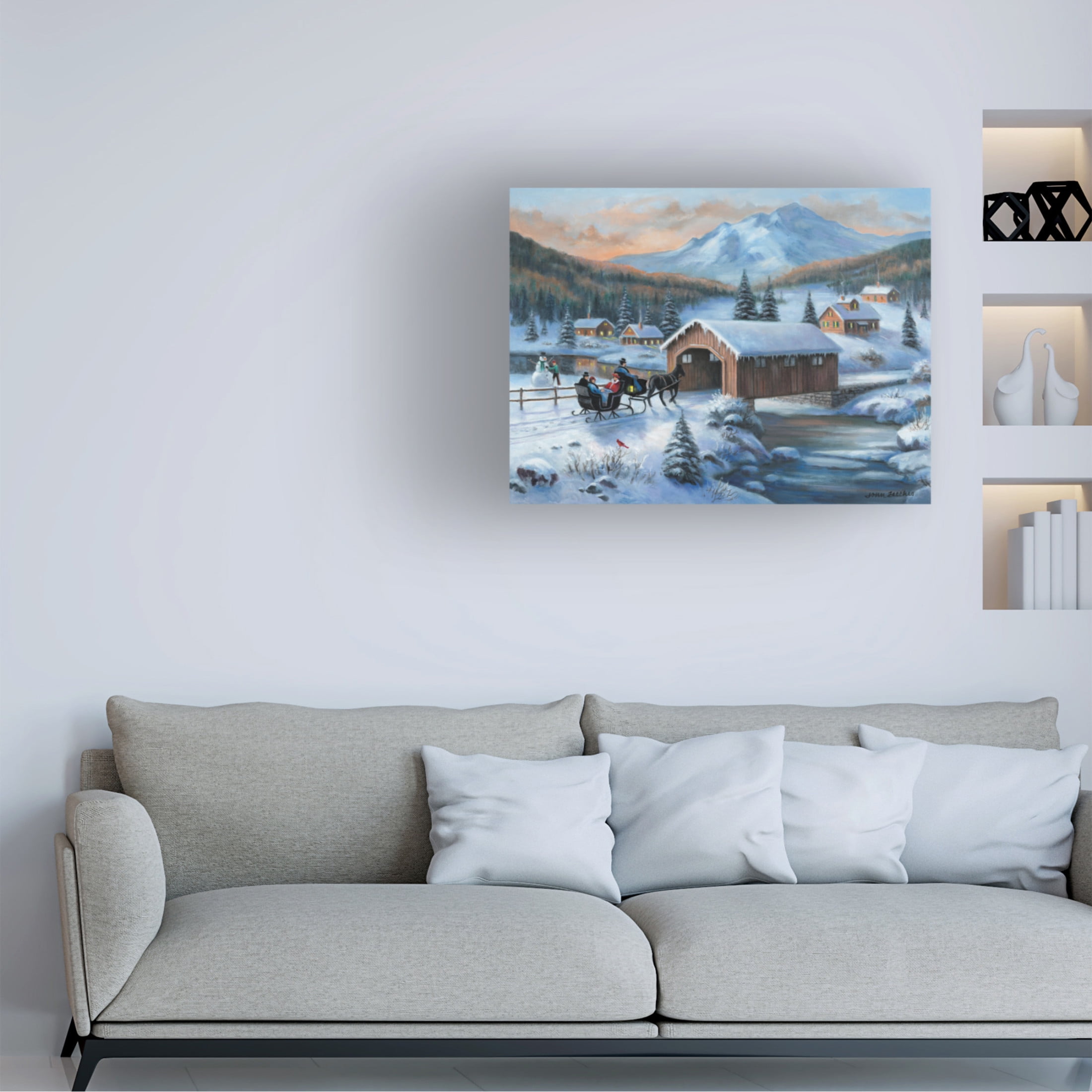 Canvas Wall Art - John Zaccheo 'Winter Wonderland' Wall Art for Living Room, Bedroom, or Office Décor by Trademark Fine Art - 32 x 24 Inches