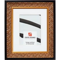 Craig Frames Furio, 11x14 inch Picture Frame Matted for a 8x10 Photo, Gold and Black