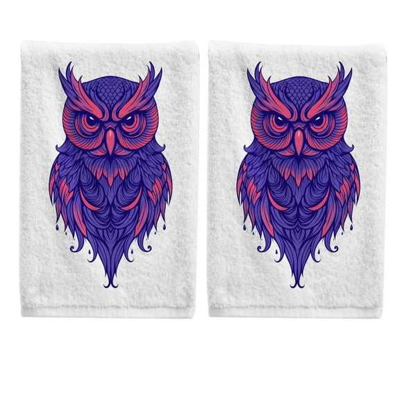 Ryvnso Owl-a1 Hand Towels Set for Bathroom Cotton Face Towel Decorative 15.5x29.5 inch