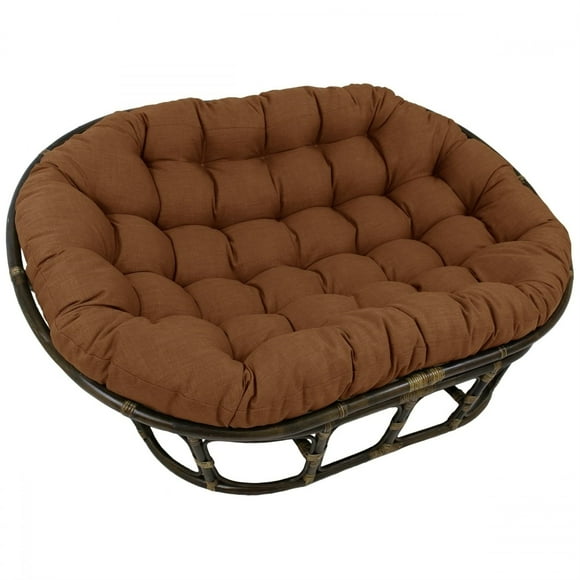 Blazing Needles Solid Tufted Outdoor Double Papasan Cushion, Mocha