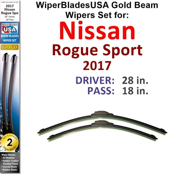 2017 Nissan Rogue Sport Beam Wiper Blades Wipers WBUSA (Set of 2)