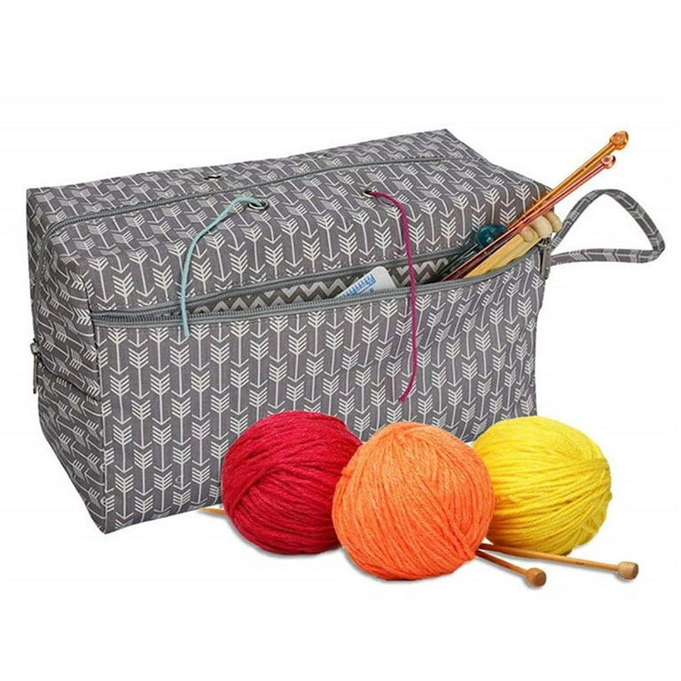 Katech Small Yarn Bag With Holes, Portable Yarn Storage Case for Unfinished  Mini Project Organizer Crochet Thread Sewing Accessories, Small Yarn Bags  for Crocheting On The Go (Yellow Lemons) : : Home