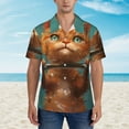thumbnail image 2 of Fotbe Strong Kitten Lifting Weights Camisa Hawaiana para Hombre Unisex – Camisa Casual de Verano con Botones de Manga Corta de Algodón y Lino,X-Large, 2 of 7