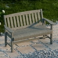 thumbnail image 3 of Wildridge Classic Mission Bench, Dark Gray - Outdoor Weather Resistant Poly Lumber Bench for Patio, Deck, Garden, 3 of 4