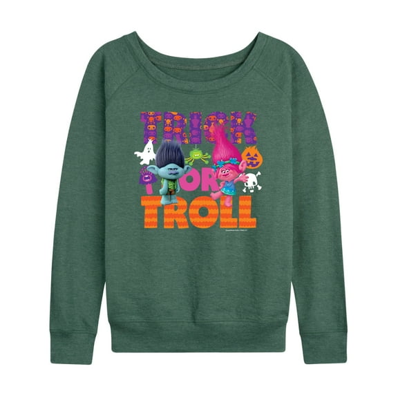Trolls Movie - Halloween - Trick or Troll - Poppy & Branch - Women's Lightweight French Terry Long Sleeve Shirt