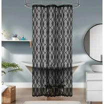 WARM HOME DESIGNS Black Modern Shower Curtain 36 Inches Long. GSH Black 36