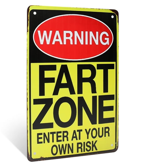 Fart Zone Warning Enter At Your Own Risk Metal Wall Art Sign Man Cave Dorm Decor