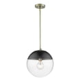 thumbnail image 2 of Dixon Pendant in Aged Brass with Clear Glass and Black Cap, 2 of 2