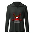 thumbnail image 3 of asdoklhq Womens Plus Size Tops Clearance,Women Christmas Print V-Neck Long Sleeve T-shirt Top Blouse Pullover, 3 of 5