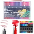 thumbnail image 3 of Zootealy Wholesale 60-Color Double-Ended Watercolor Marker Set with Soft Brush Tips for Children's Drawing and Outlining, Round Barrel, High Ink Capacity, 3 of 6