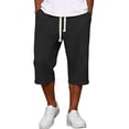 thumbnail image 2 of Nestiefly Long Shorts for Men Below Knee Waffle Cargo Short Pants Casual Summer Lightweight 3/4 Sweat Shorts with Pockets SweatShorts Black M, 2 of 7