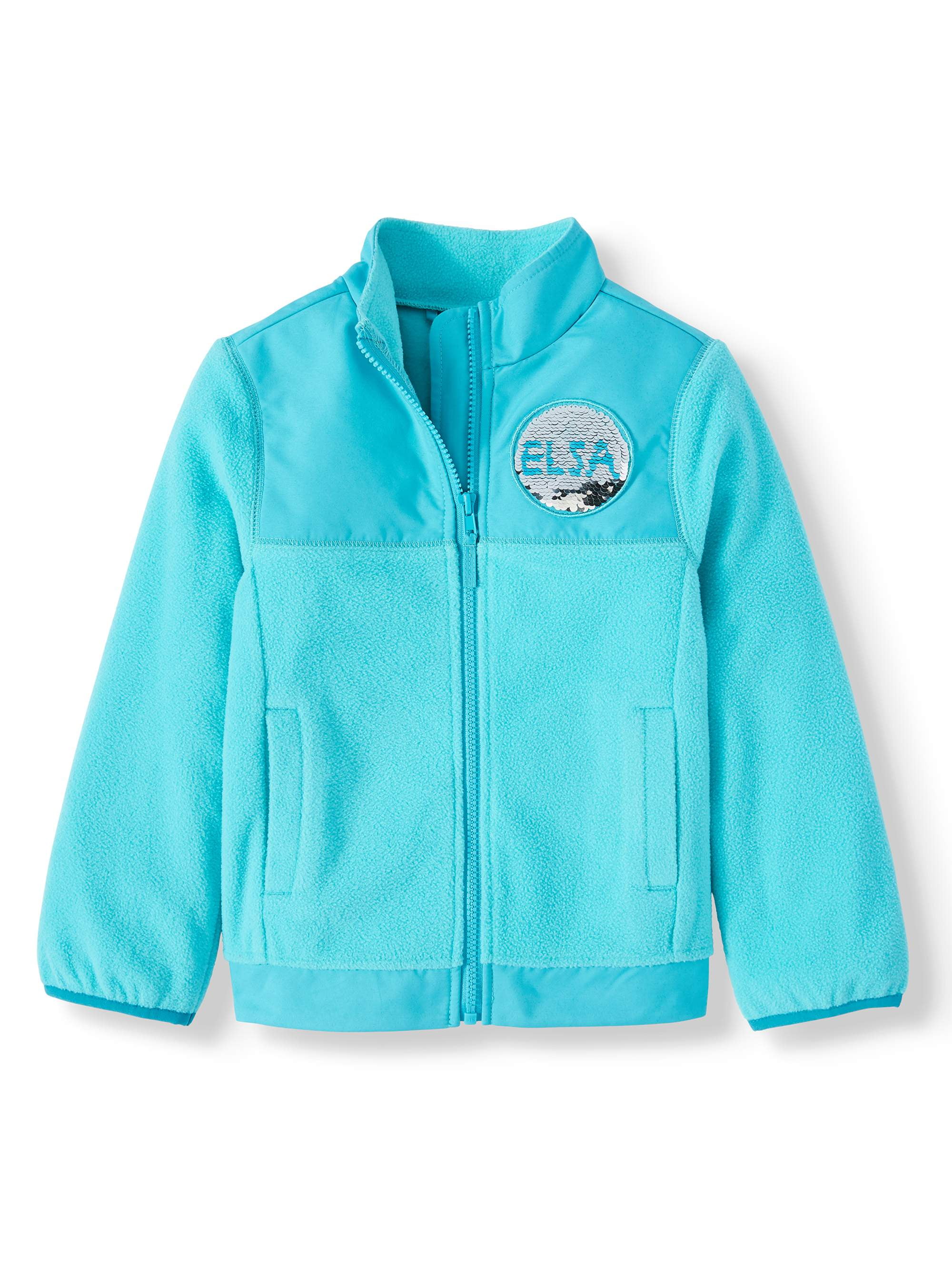 Girls Disney Frozen Fleece Jacket Top With Zip Long Sleeve Fleece Age 4-8 Years 