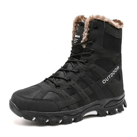 

Men s Warm Outdoor Mid-Top Military Boots Cotton Hiking Shoes In Autumn And Winter