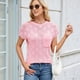 thumbnail image 4 of Tops de Verano con Mangas para Mujer, Suéter Informal de Punto de Corta, Camisas Holgadas Rosa S, 4 of 9