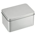 thumbnail image 1 of Metal Estaño Caja, 4.21 x 2.87 x 2.36 Rectangular Vacío Hojalata Almacenamiento Contenedores con Tapas, Plateado Tono, 1 of 4