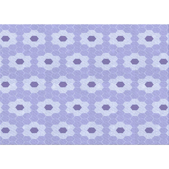 Ahgly Company Indoor Rectangle Patterned Purple Mimosa Purple Area Rugs, 3' x 5'