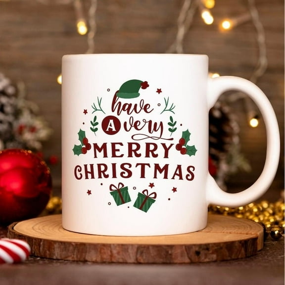 Merry Christmas Mug, Holiday Coffee Cup, Winter Hot Chocolate Mug, Christmas Gift