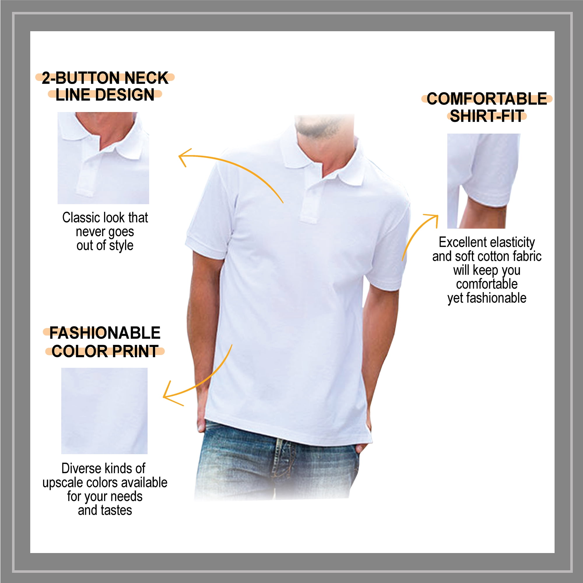 1/4-Zip Polo Shirt - Natural white - Men