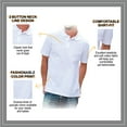 thumbnail image 4 of Basico White Polo Collared Shirts For Men 100% Cotton Short Sleeve Golf Polo Shirts, 4 of 6