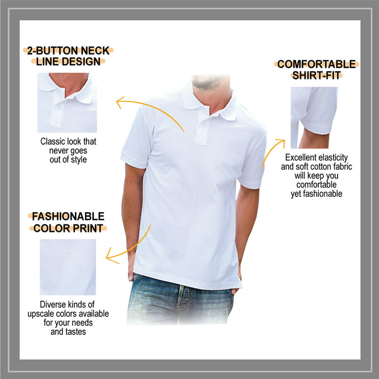 Mandarin Collar Polo Shirt | Multiple Colors White with Pocket / XL