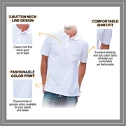 Basico White Polo Collared Shirts For Men 100% Cotton Short Sleeve Golf Polo Shirts
