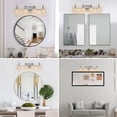 thumbnail image 4 of Hi-LIGHTS,Retro 4-Light Bathroom Vanity Light Fixture with Crystal Glass Shades(Bulbs Not Included),Wall Mounted Lighting for Bathroom,Dressing Room,Powder Room and Vanity Mirror(Brushed Nickel）, 4 of 8