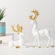 thumbnail image 3 of Wosthever 2 pack/lot añadir encanto a casa estatua de ciervo hecha a mano para decoración elegante artesanías hechas a mano resina Decoración del hogar blanco METRO, 3 of 6