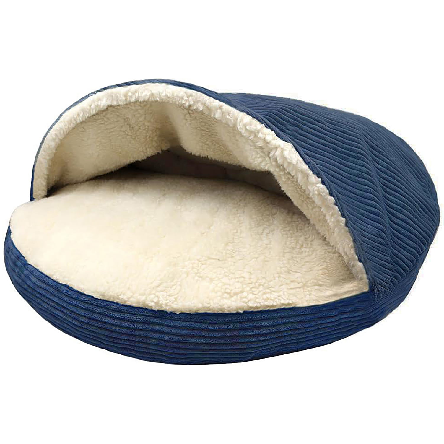 Precious Tails Plush Corduroy And Sherpa Lined Pet Dog Bed