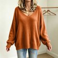 thumbnail image 6 of Wenini 2026 Women's V Neck Loose Long Sleeve Knit Pullover Sweater Fall Trendy Casual Sweater Top, 6 of 7