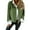 Green, variant on Women's Winter Jacket - Round Neck Thick Fleece, Open Stitch Short Type Cardigan, Warm Windproof Coat