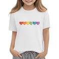 thumbnail image 6 of Posijego Boys Girls Cotton T-Shirts Heart Printed Short Sleeve Tops for Kids Valentine's Day Shirts Loose Casual Tees, 6 of 9