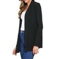 thumbnail image 4 of INSPIRE CHIC Knit Cardigan for Women's Open Front Long Sleeve Lightweight Stretch Sweater Outwear Casual Cardigans L Black, 4 of 6