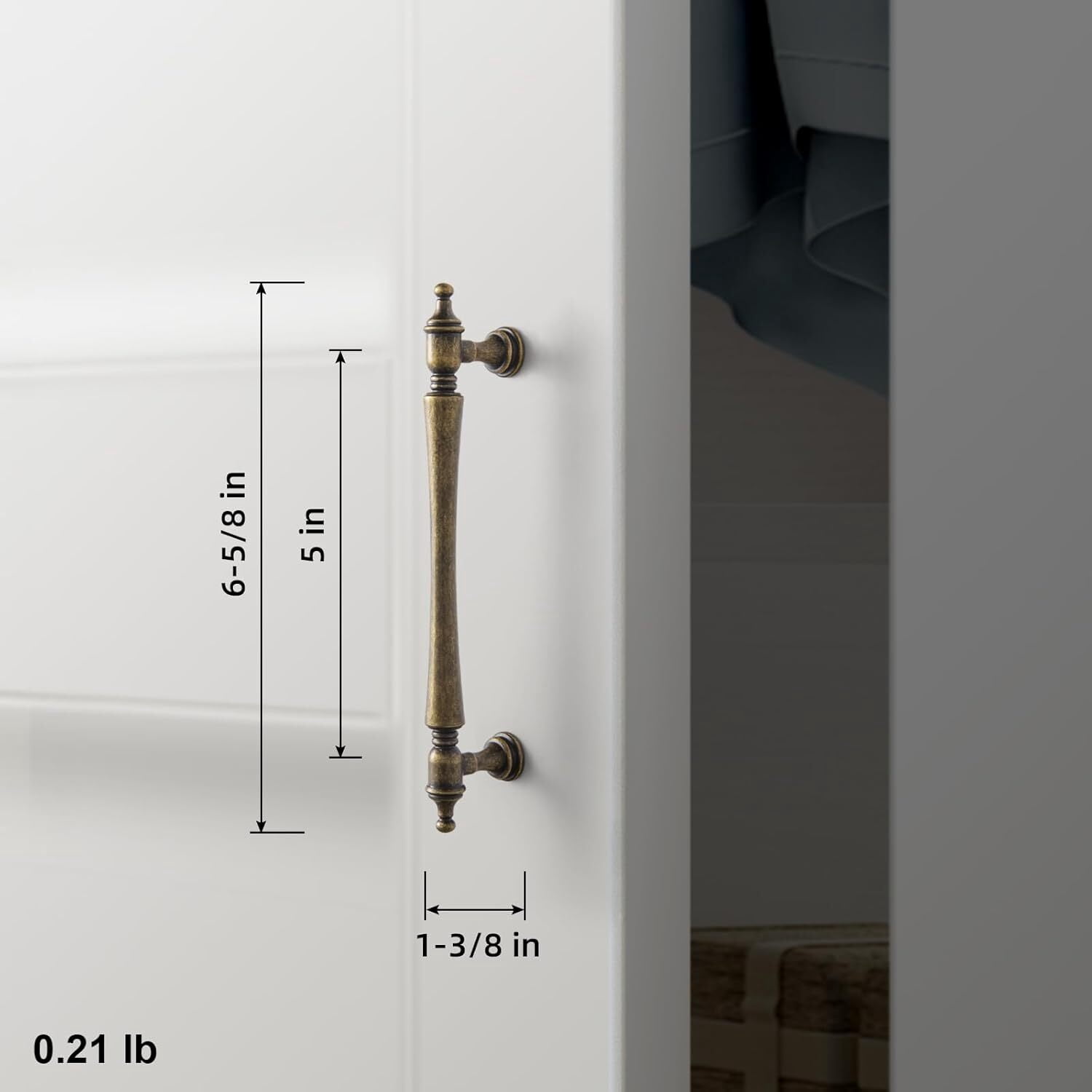 Goo-Ki Antique Brass Cabinet Handles of 5''(128mm) Hole Center, Zinc Alloy Cabinet Pulls for Drawer,Dresser,Cupboard Wardrobe,12 Pack