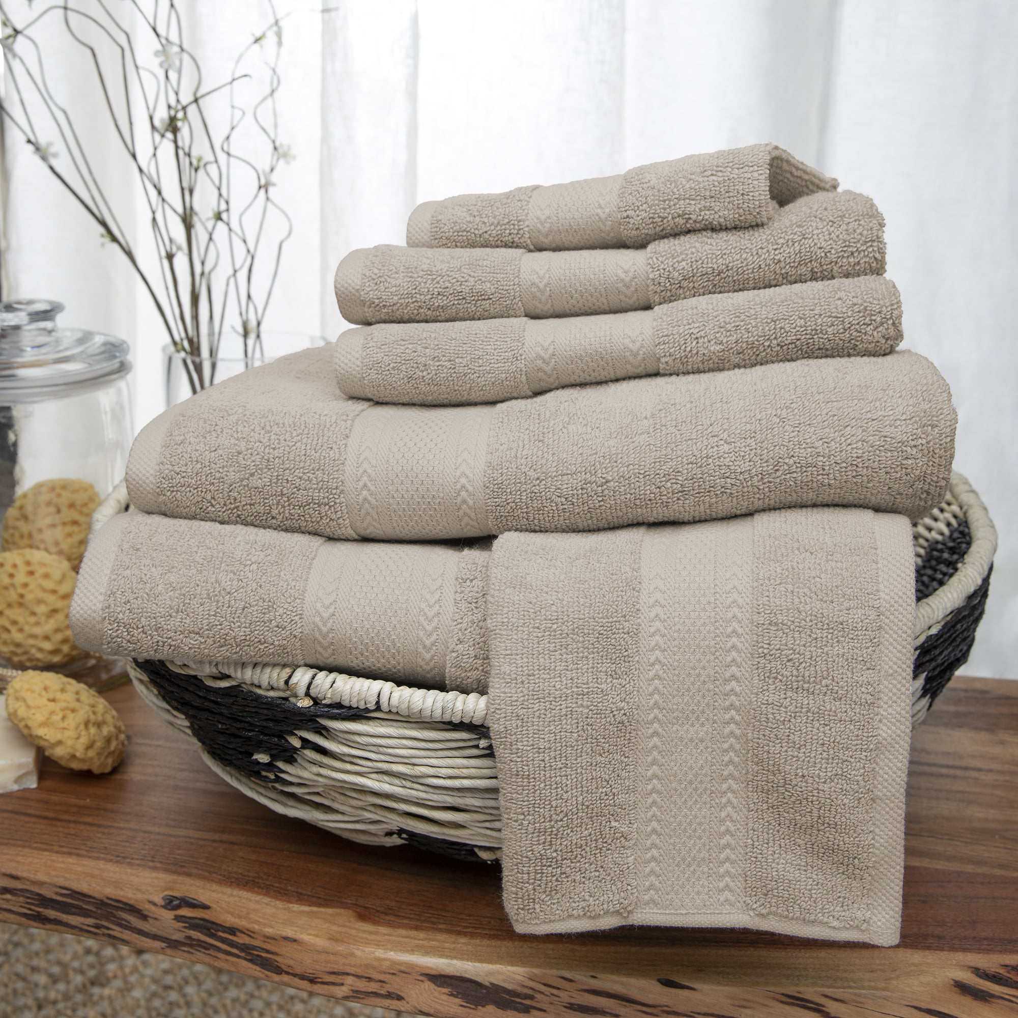 Sobel Westex Sobel Westex Pure Elegance 100-Percent Turkish Cotton 6-Piece  Luxury Towel Set - Lunar Rock 3572442100000
