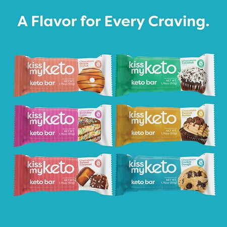 Kiss My Keto Chocolate Cookie Dough Bar, 4 Count