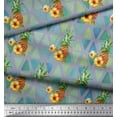thumbnail image 2 of Soimoi Grey Cotton Duck Fabric Triangle & Pine Fruits Print Sewing Fabric Yard 42 Inch Wide, 2 of 5