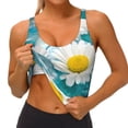 thumbnail image 3 of Picia Daisy Flowers Sports Bra for Women,Padded Strappy Sports Bras Medium Support Yoga Bra with Removable Cups,Running Yoga Bra-Large, 3 of 9